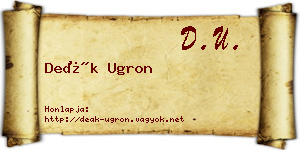 Deák Ugron névjegykártya