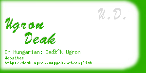 ugron deak business card